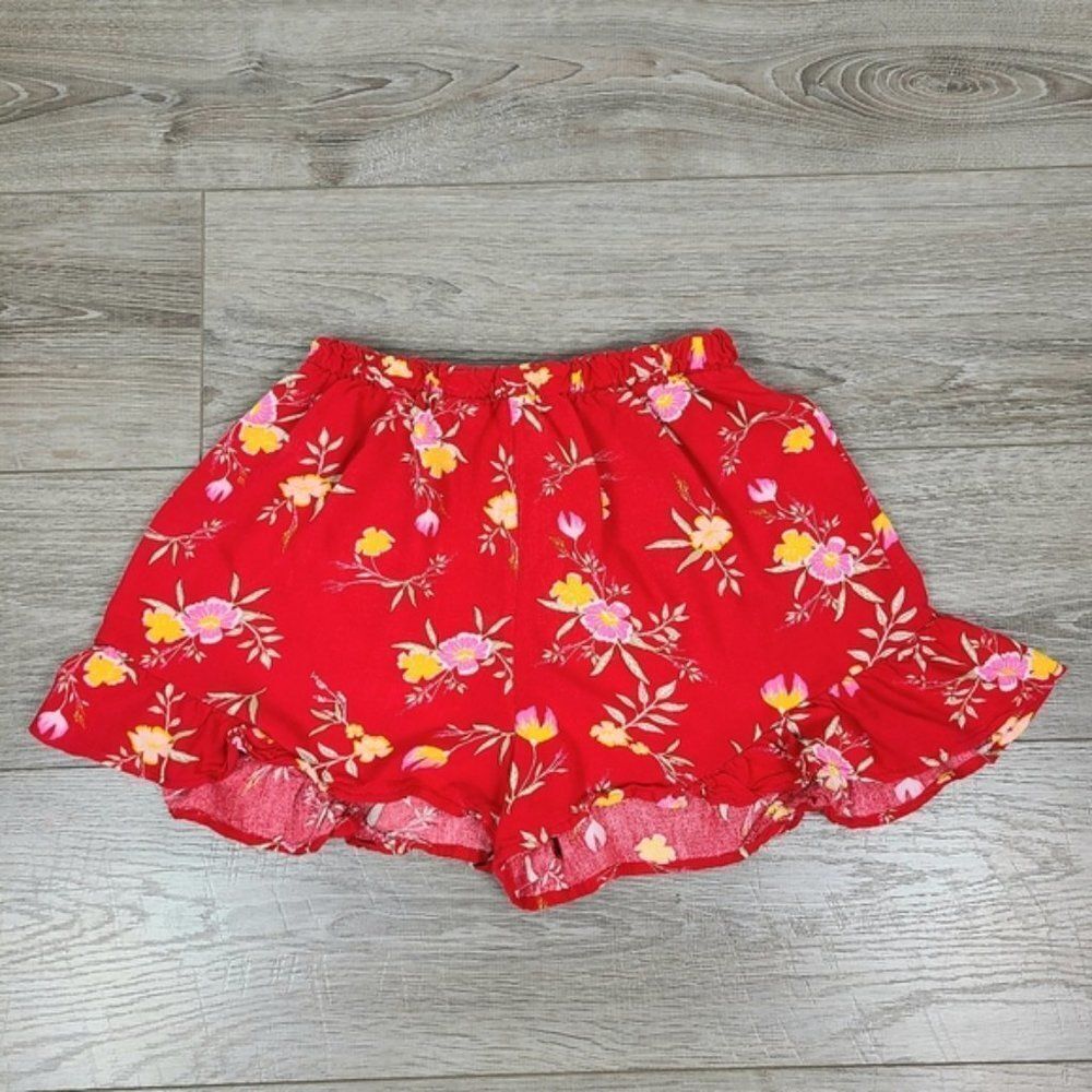 STREETWEAR Society Red Floral Ruffle Shorts Small - Picture 2 of 13